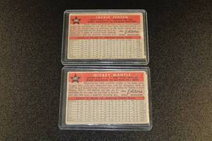 1959 Topps Mickey Mantle #487 & Jackie Jensen #489