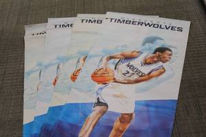 Minnesota Timberwolves Andrew Wiggins Double Sided Heavy Duty Team Produced 63x24 Banner Lot  4 Banners