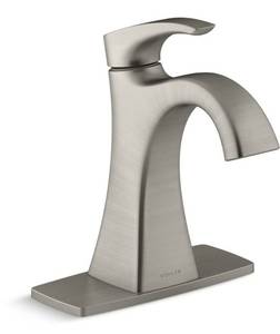 lot 35 image: KOHLER Maxton Brushed Nickel 1-Handle 4-in centerset WaterSense Bathroom Sink Faucet with Drain with Deck Plate