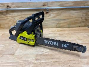lot 25 image: RYOBI 14 in. 37cc 2-Cycle Gas Chainsaw