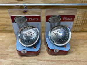 lot 53 image: PFISTER Lot of 2- Universal 5-Spray 5.66 in. Single Wall Mount Low Flow Fixed Rain Shower Heads in Brushed Nickel