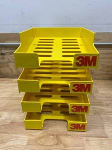 lot 39 image: 3M 503 Scotch 4 Tray Plastic Yellow Bulk Abrasives Rack