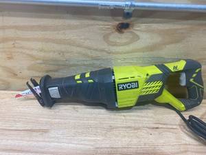 lot 77 image: RYOBI 12 Amp Corded Reciprocating Saw (with New 6 Milwaukee Wood Blade)