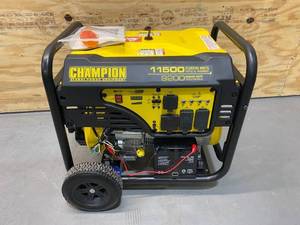 lot 10 image: CHAMPION 11,500-Watt9,200-Watt Electric Start Gas Powered Portable Generator