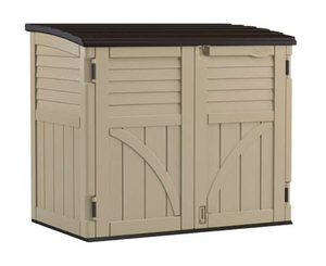 lot 1 image: SUNCAST 2 ft. 8 in. x 4 ft. 5 in. x 3 ft. 9.5 in. Resin Horizontal Storage Shed