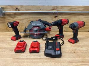 lot 9 image: CRAFTSMAN 7 Pc Cordless Tool Set