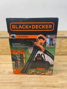 lot 8 image: BLACKDECKER 250 MPH 400 CFM 12 Amp 3-in-1 Corded Electric Backpack Leaf BlowerVacMulcher