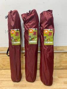 lot 48 image: OZARK TRAIL Lot of 3- Folding Outdoor Camp Chairs with Cup Holder