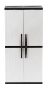 lot 2 image: HDX Plastic Freestanding Garage Cabinet in Gray (35 in. W x 71 in. H x 18 in. D)