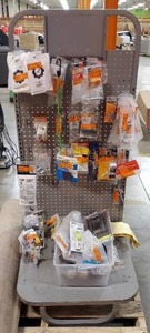 Mobile Retail Pegboard display with Hooks & Small Products