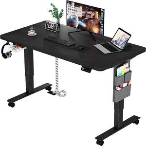 MAIDeSITe DeSK Electric Standing Desk, 55x 28 Inch Height Adjustable Desk, Splice Board Sit Stand Desk Home Office Stand Up Desk Ergonomic Desks with USB Charging Port (Black Frame  Black Top) - Open Box.