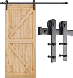 SMARTSTANDARD 6.6ft Heavy Duty Sturdy Sliding Barn Door Hardware Kit -Smoothly and Quietly -Easy to install -Includes Step-By-Step Installation Instruction Fit 36-40 Wide Door Panel (I Shape Hanger) - Slab Not Included.