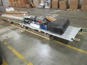 Large Pallet of Building Materials, 16 of Steel RoofingSiding, Lg Roll of Astroturf, Carpeting, and More
