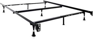STRUCTURES Heavy Duty Adjustable Metal Bed Frame with 7 Legs, Center Support and Glides Only - Queen, Full XL, Full, Twin XL, Twin.