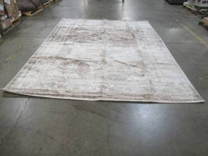 Sofia Collection 9 x 12 Area Rug, BeigeBrown Tones, Jute Backing, About 8mm Pile. Made in Turkey