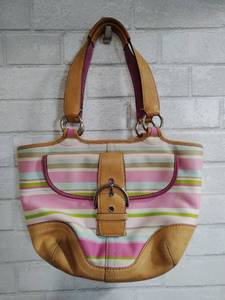 lot 125 image: Coach Striped Handbag