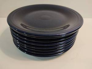 lot 182 image: Eight Fiesta Navy Blue Dinner Plates
