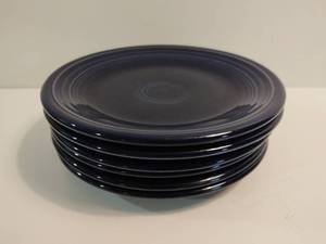 lot 183 image: Six Fiesta Navy Blue Salad Plates