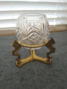 lot 40 image: Brass And Crystal Dish