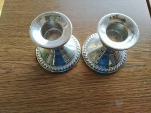 lot 98 image: Sterling Candle Holders