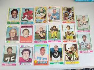 lot 309 image: Misc. NFL Football Stars from late 60s to mid 70s Trading Cards