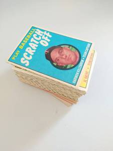 lot 312 image: Forty 1970 Play Baseball Scratch Off Trading Cards