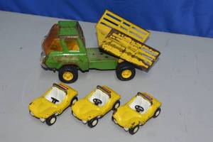 lot 20 image: Tonka Farm Truck and Metal Tonka Cars