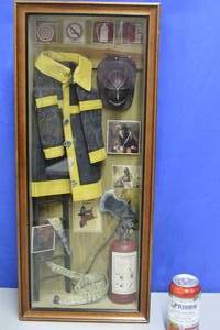 lot 22 image: The Fireman Shadow Box Windowpane Curio Collection