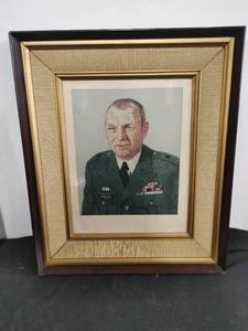 lot 48 image: Vintage Military Needlepoint Portrait