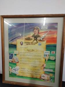lot 68 image: Framed Military Letterkenny Army Depot Art