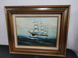 lot 5 image: Vintage Boat Painting