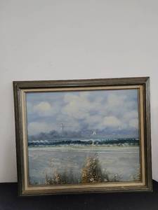 lot 85 image: Original Framed Beach Painting