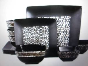 elama nina 16-pc double bowl stonew...