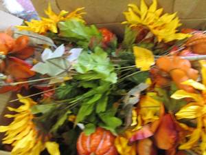 box of peony and sunflower bouquets...