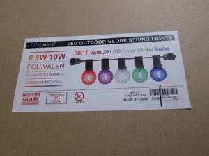 50 foot outdoor globe LED string li...