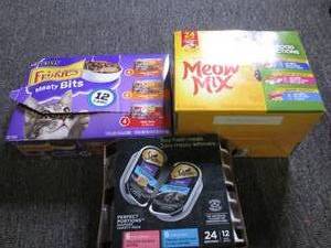 3 boxes of wet cat food all open bo...