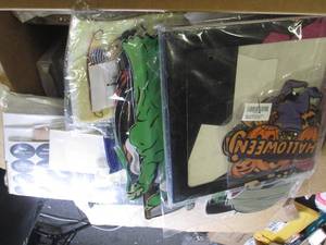 box of halloween lights , cards , r...