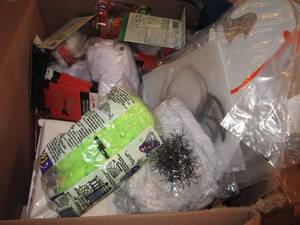 box of halloween bags, lights, and ...