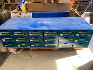 Metal Tap & Die Cabinet 16  X 47 X 12 inch (some bins have product)