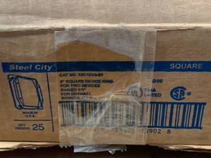 Lot of 25 Square Device Rings 4 Inch