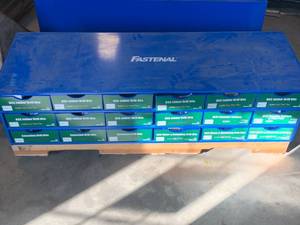 Metal Drill Bit Cabinet 16 X27 X 12 (Some bins have product)