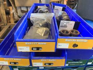 Pipe Nipples & Fittings Lot (Bins Not Included)