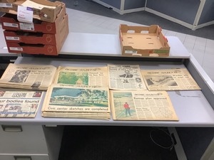 lot 1-112 image: Vintage Newspapers (Local)