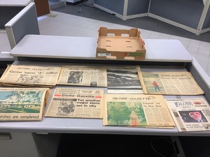 lot 1-110 image: Vintage Newspapers (Local)