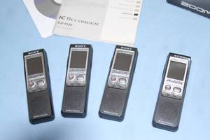 lot 71 image: Lot of Compact  Portable Sony Digital Audio Voice Recorders & H1 Zoom Audio Recorder