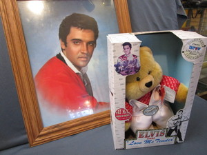 lot 117 image: Elvis Portrait & Bear