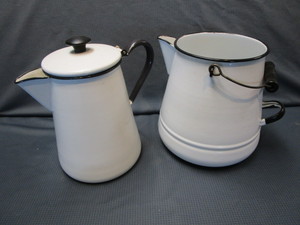 lot 17 image: Vintage Enamel Coffee Pots