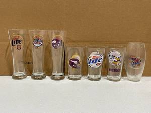 Miller Lite, Minnesota Vikings Beer Glasses