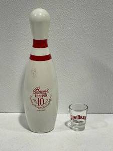 Jim Beam Bowling Pin Decanter and Shot Glass