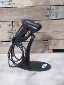 lot 2 image: Barcode Scanner, Wired Handheld Bar Code Scanner with Adjustable Stand, Esky Automatic 1D USB Laser Scanner